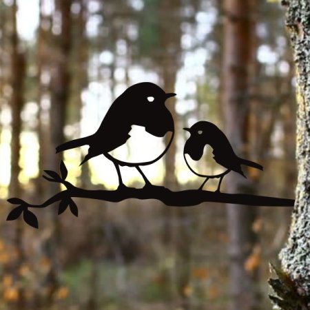 Садовая скульптура  из металла «Малиновка с птенцом» купить